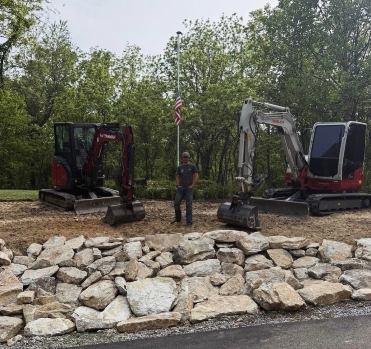 Wooded lot clearing project in Greenville, South Carolina.