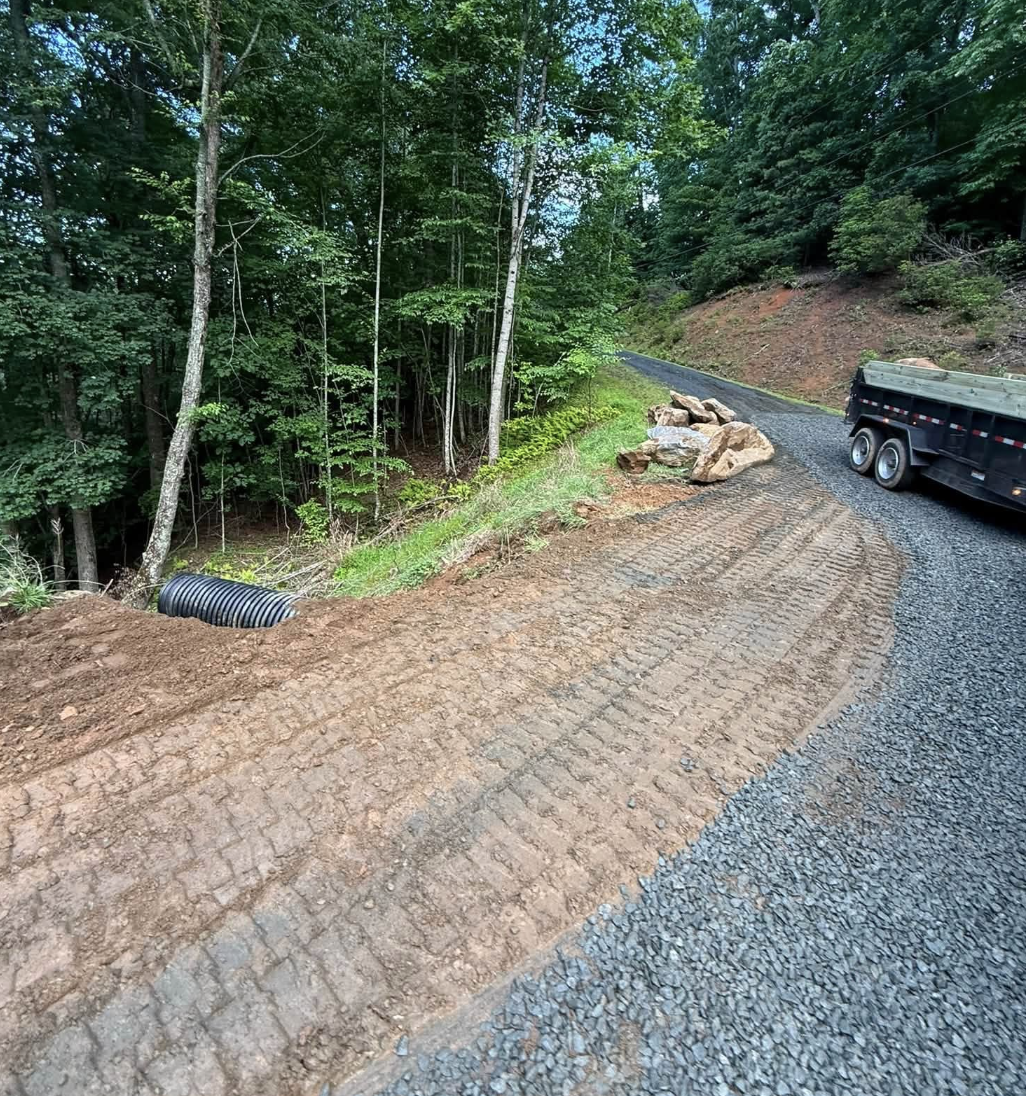 Gravel driveway installation completed in Mauldin, SC with proper grading and compaction.