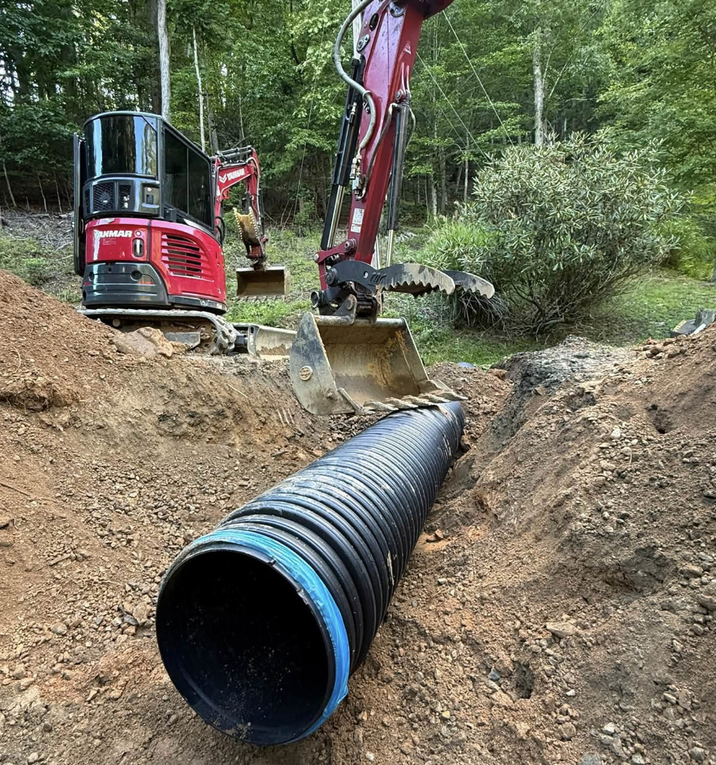 Building site excavation completed in Fountain Inn, SC for residential development.
