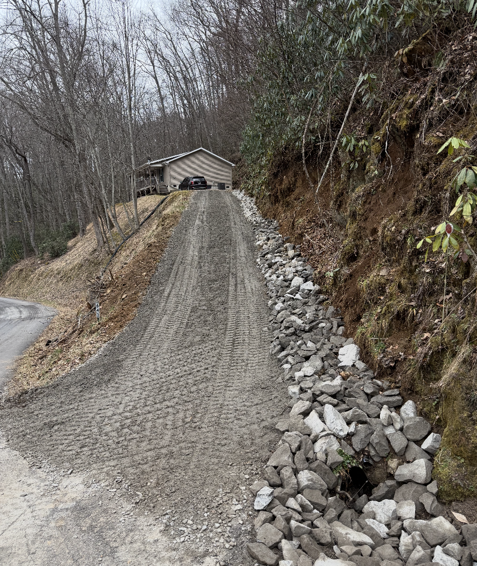 Forestry mulching completed as part of property improvements in Greenville, South Carolina.