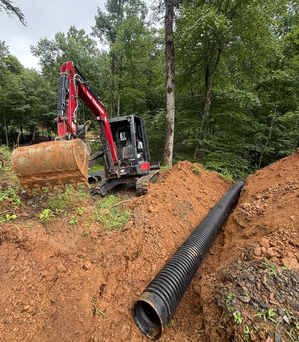 Building site preparation completed in Tryon, NC with expert excavation services.