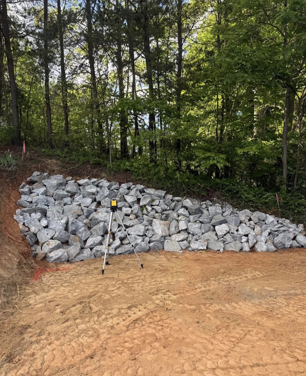 House pad grading completed in Greenville, South Carolina.