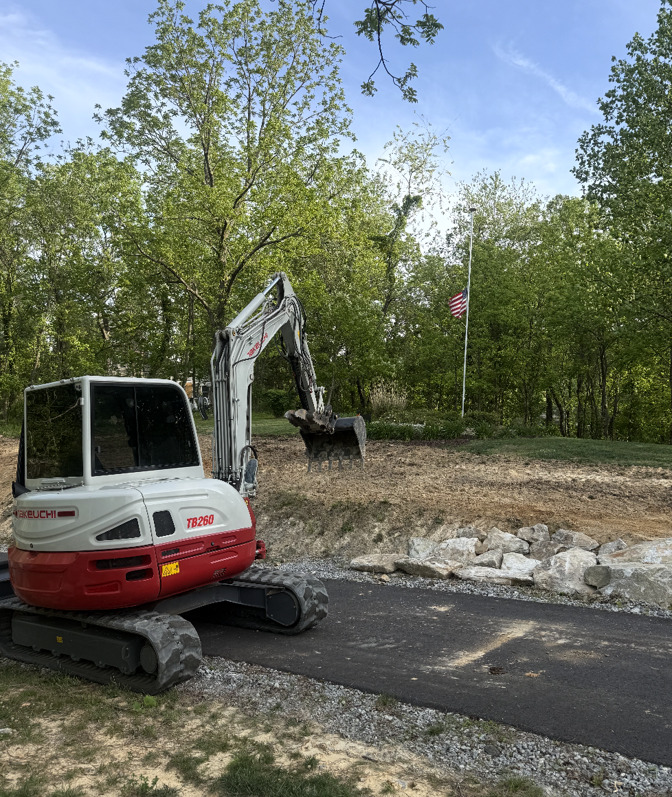 House pad construction for a new home in Greer, South Carolina.