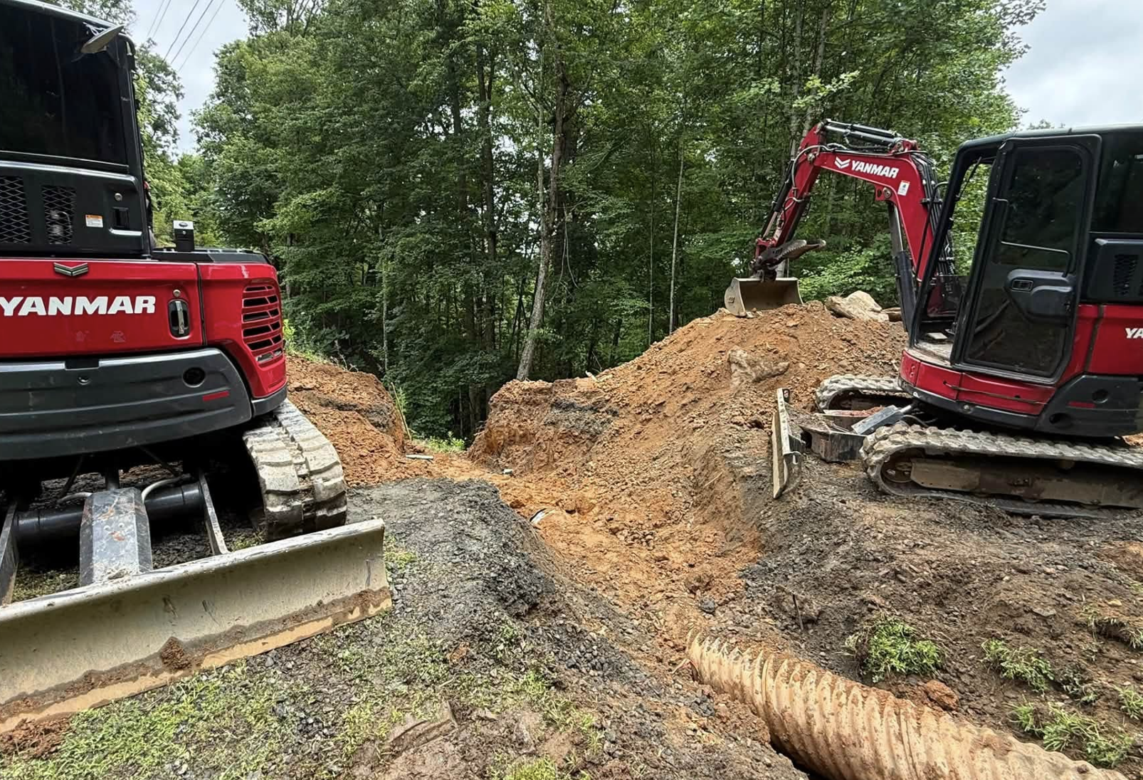 Drainage and grading services completed in Travelers Rest, SC protecting the property from runoff.