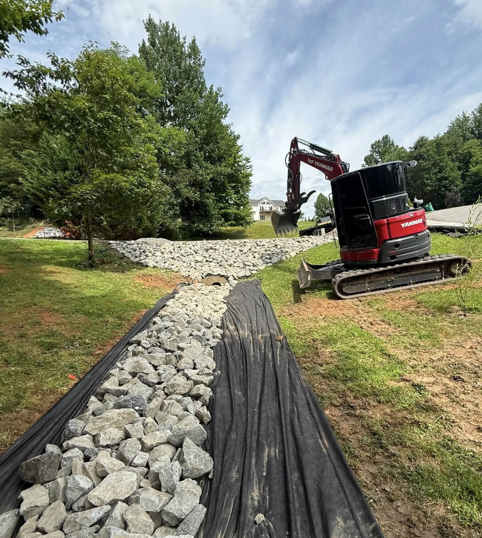 Forestry mulching project completed in Greenville, SC removing overgrown brush and vegetation.