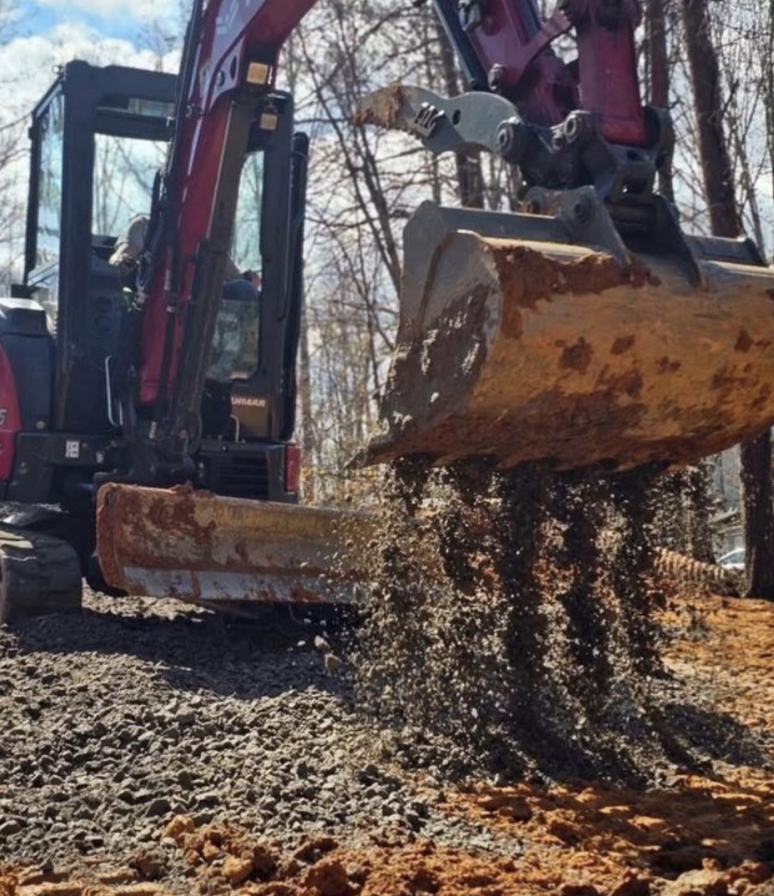Drainage improvements completed on a residential property in Anderson, South Carolina.