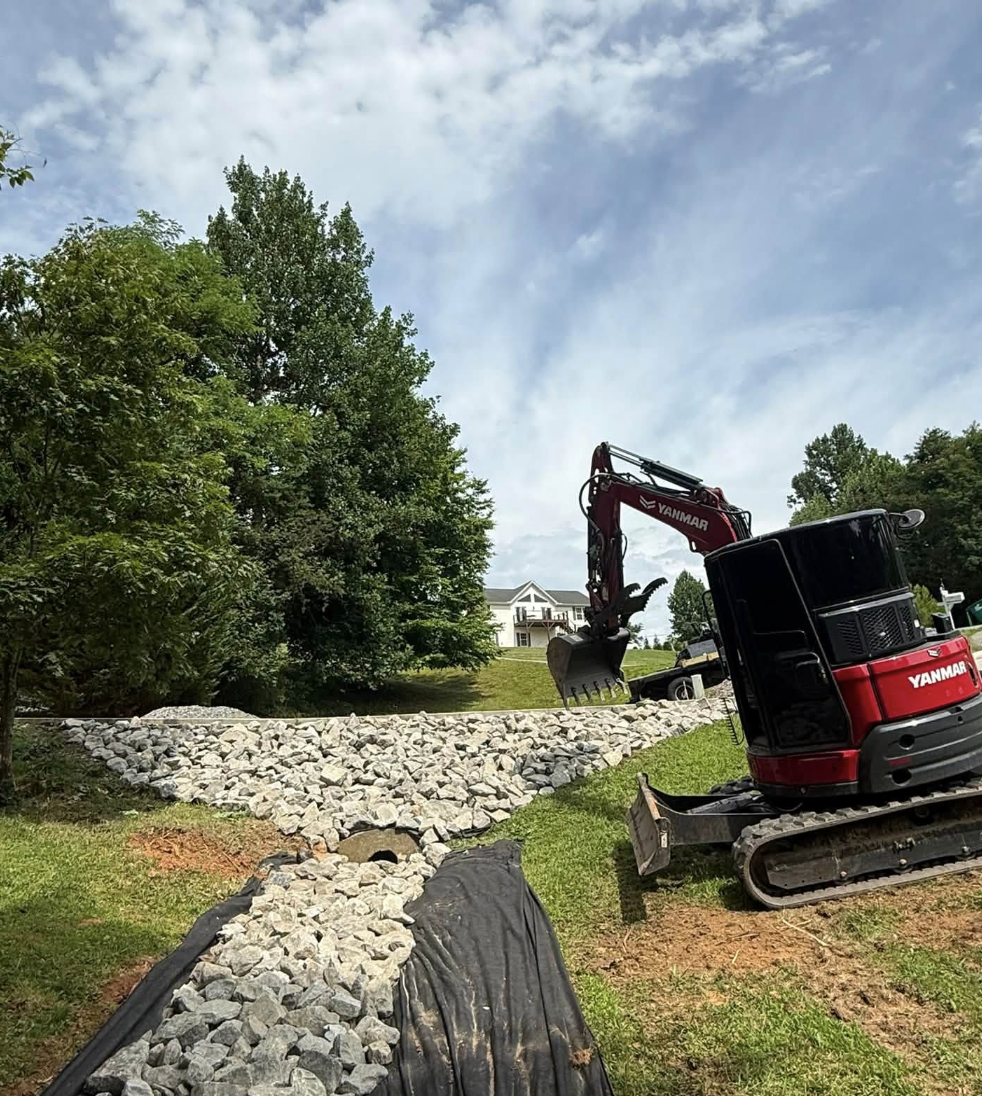 Drainage solutions completed in Arden, NC improving stormwater management.