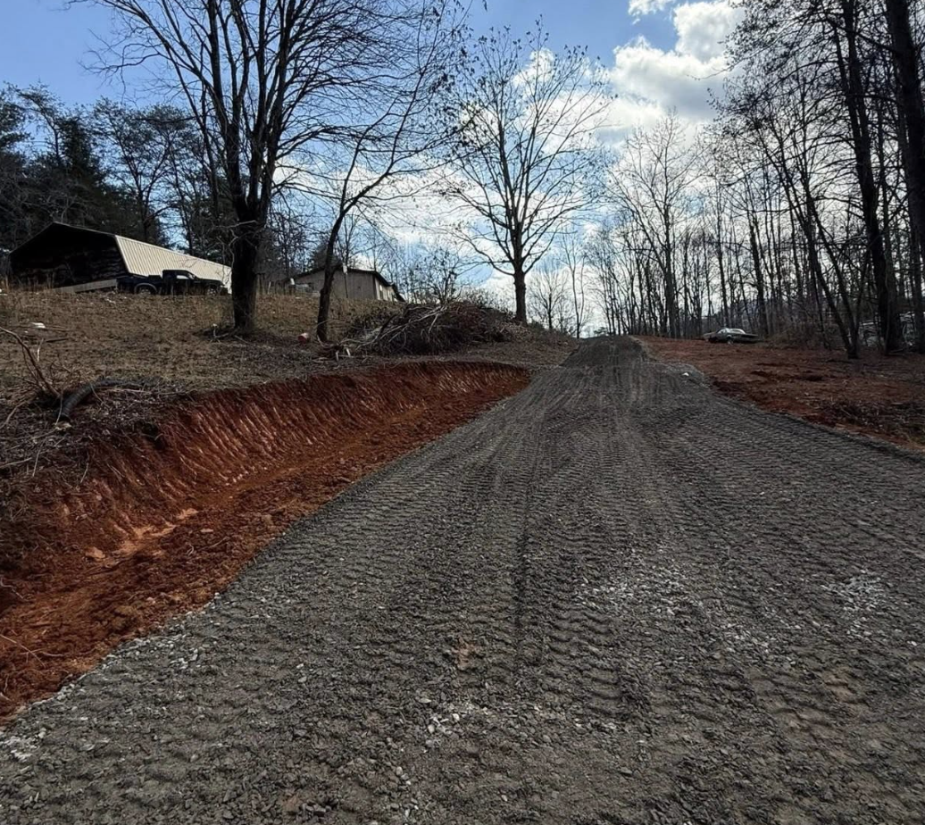 Lot grading completed for a new construction project in Spartanburg, South Carolina.