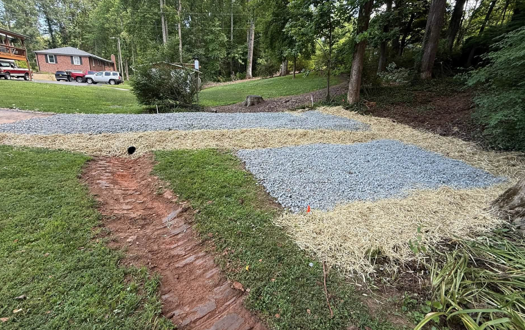 Drainage improvements completed in Canton, NC helping redirect water away from the property.