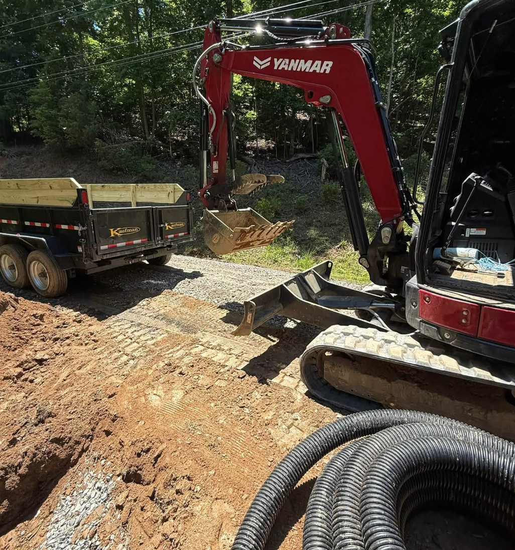 Gravel driveway installation completed in Fletcher, NC with expert grading and long-lasting durability.