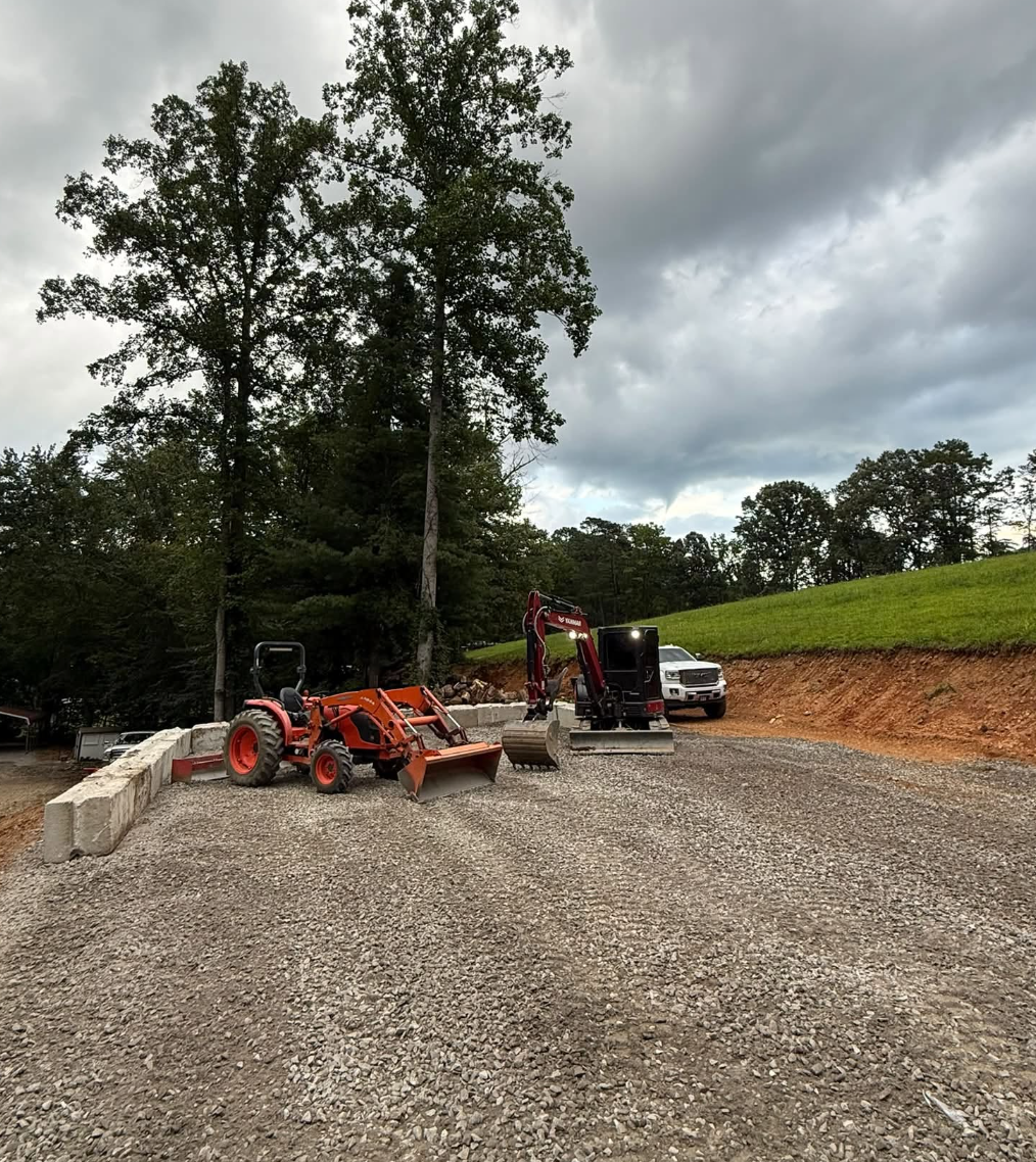 Gravel driveway installation completed in Black Mountain, NC with professional grading and compaction.
