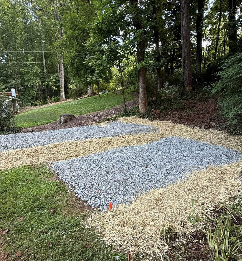Drainage improvements completed in Weaverville, NC improving water flow across the property.