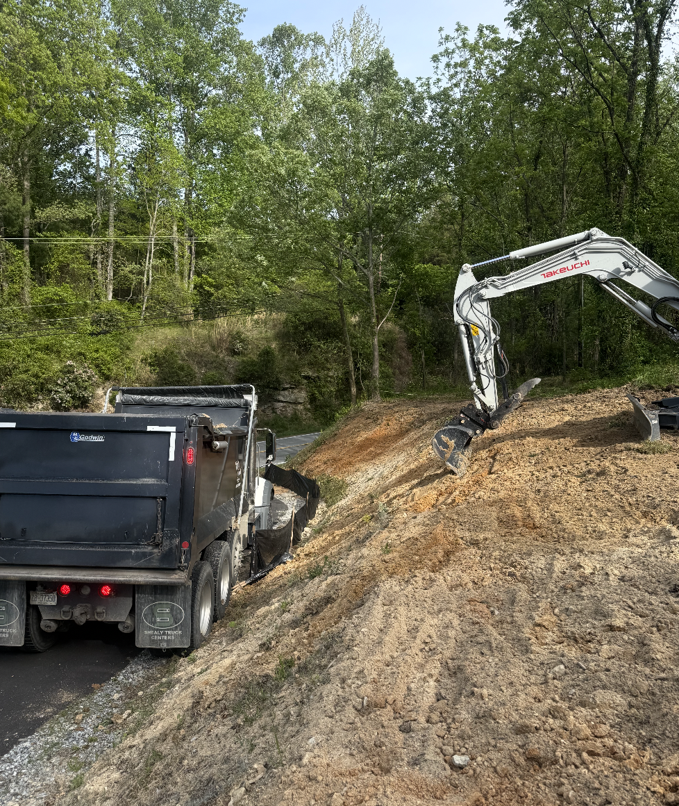 Homesite excavation completed in Simpsonville, South Carolina.