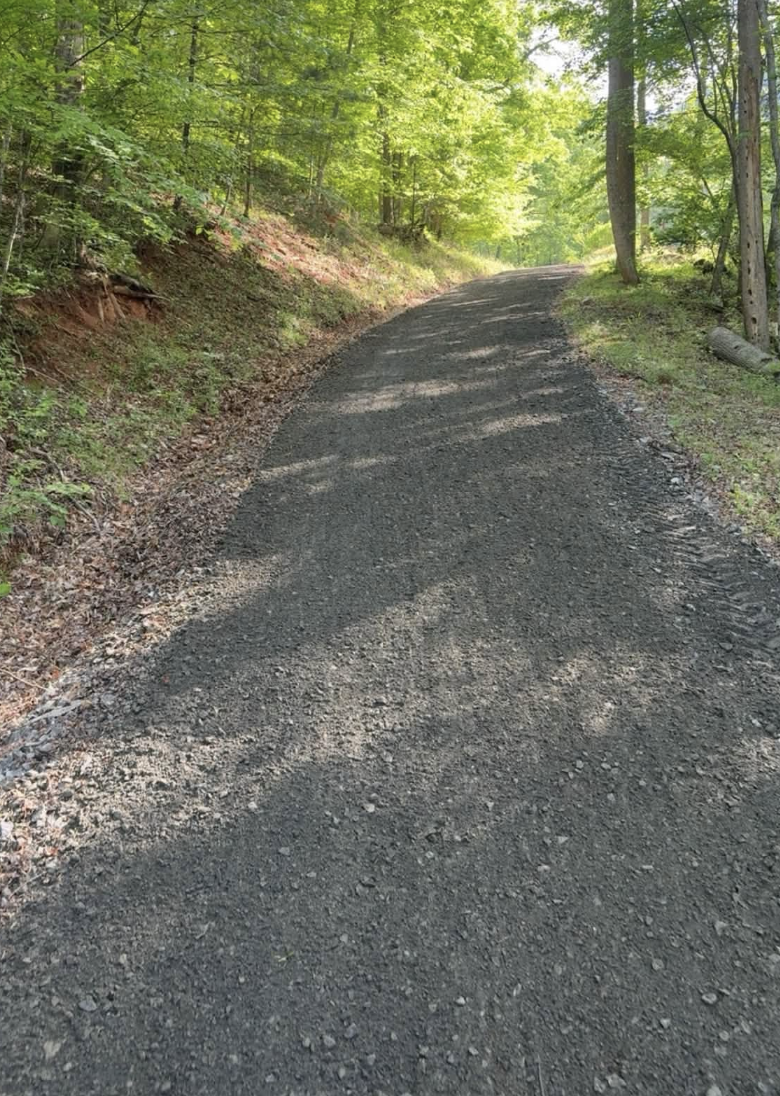 Building site preparation completed in Brevard, NC for residential construction.