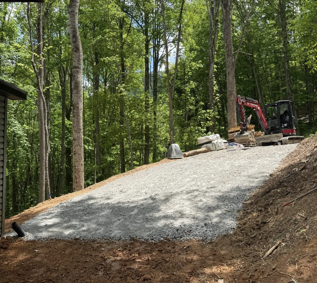 Homesite preparation completed in Greenville, South Carolina.