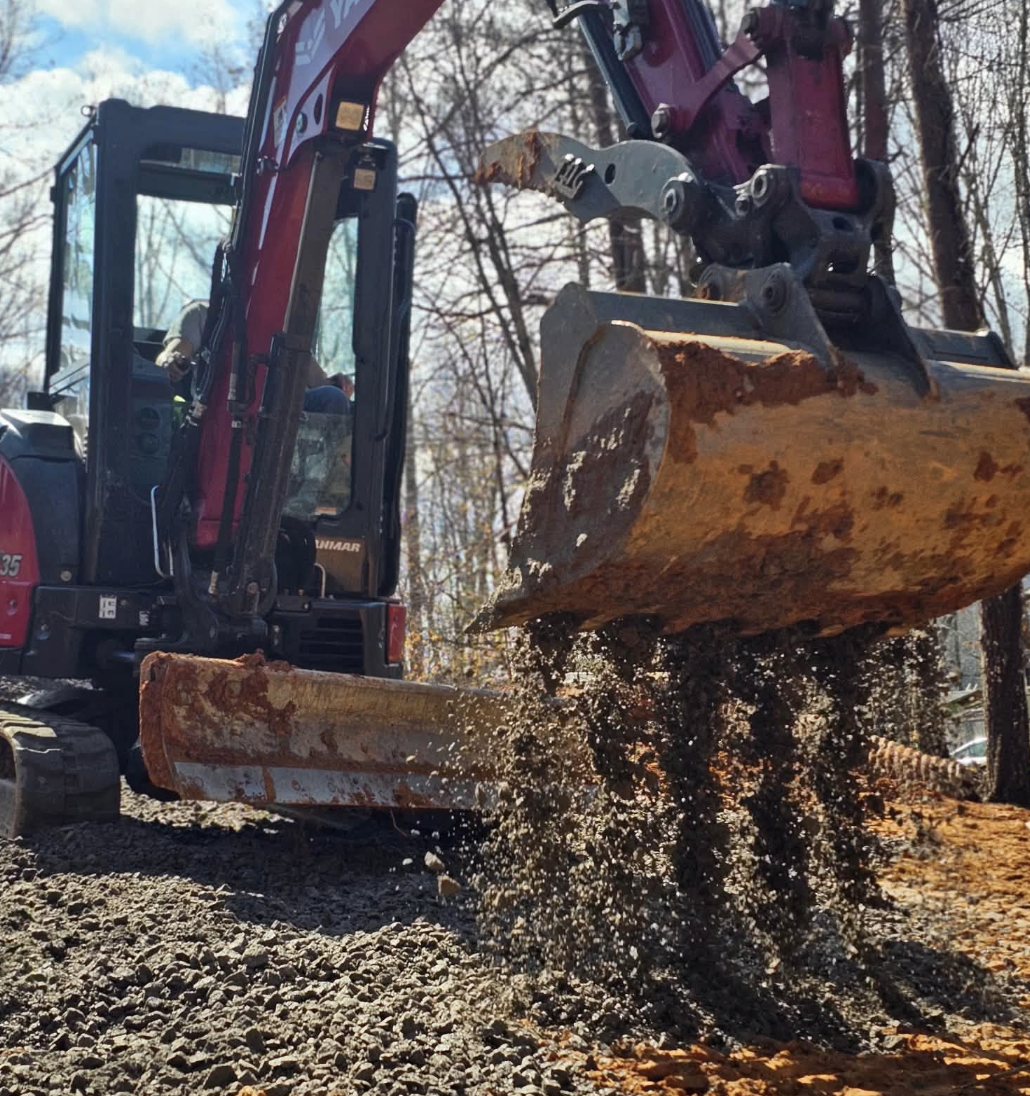 House pad construction completed in Inman, SC creating a stable foundation.