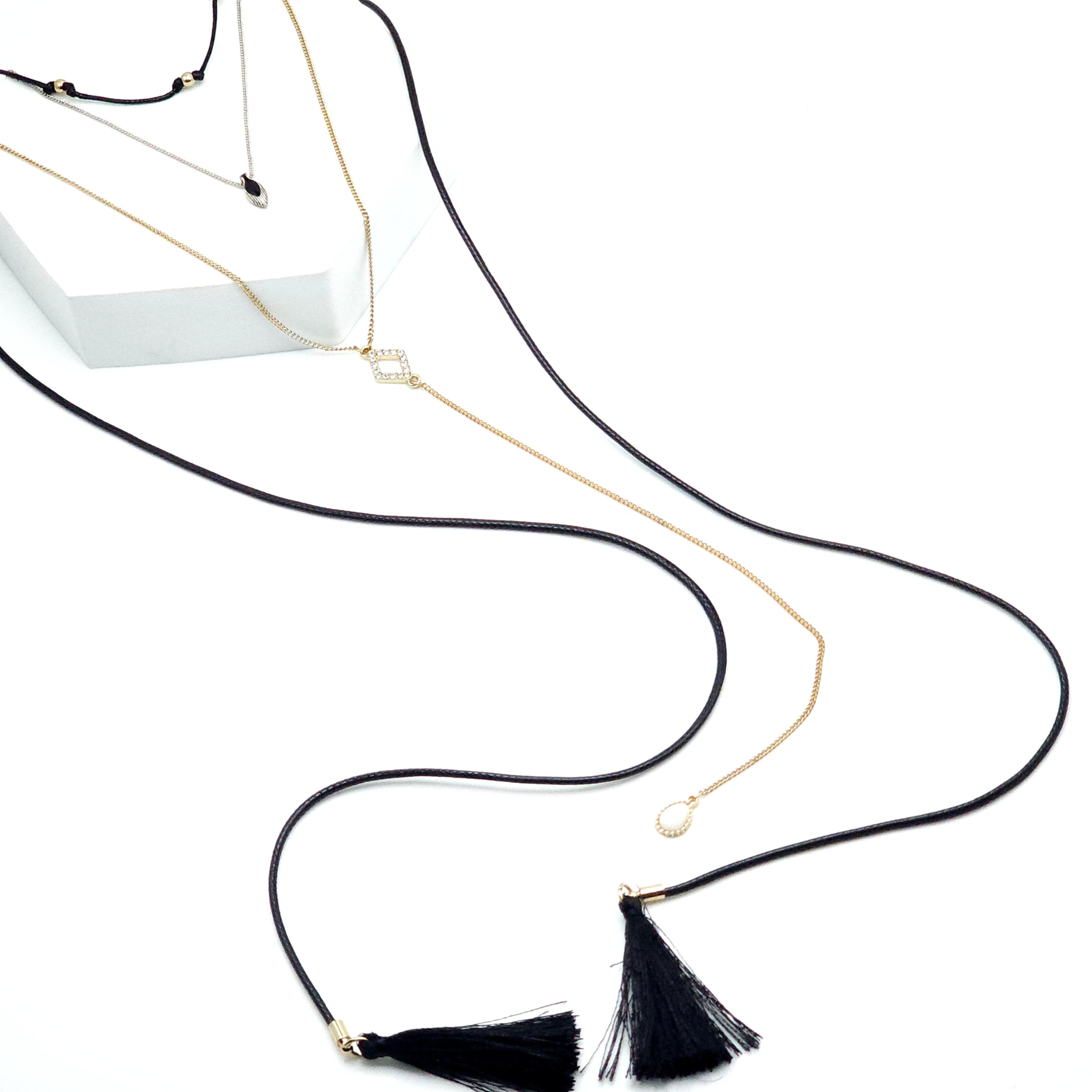 Black & Gold Layered Choker