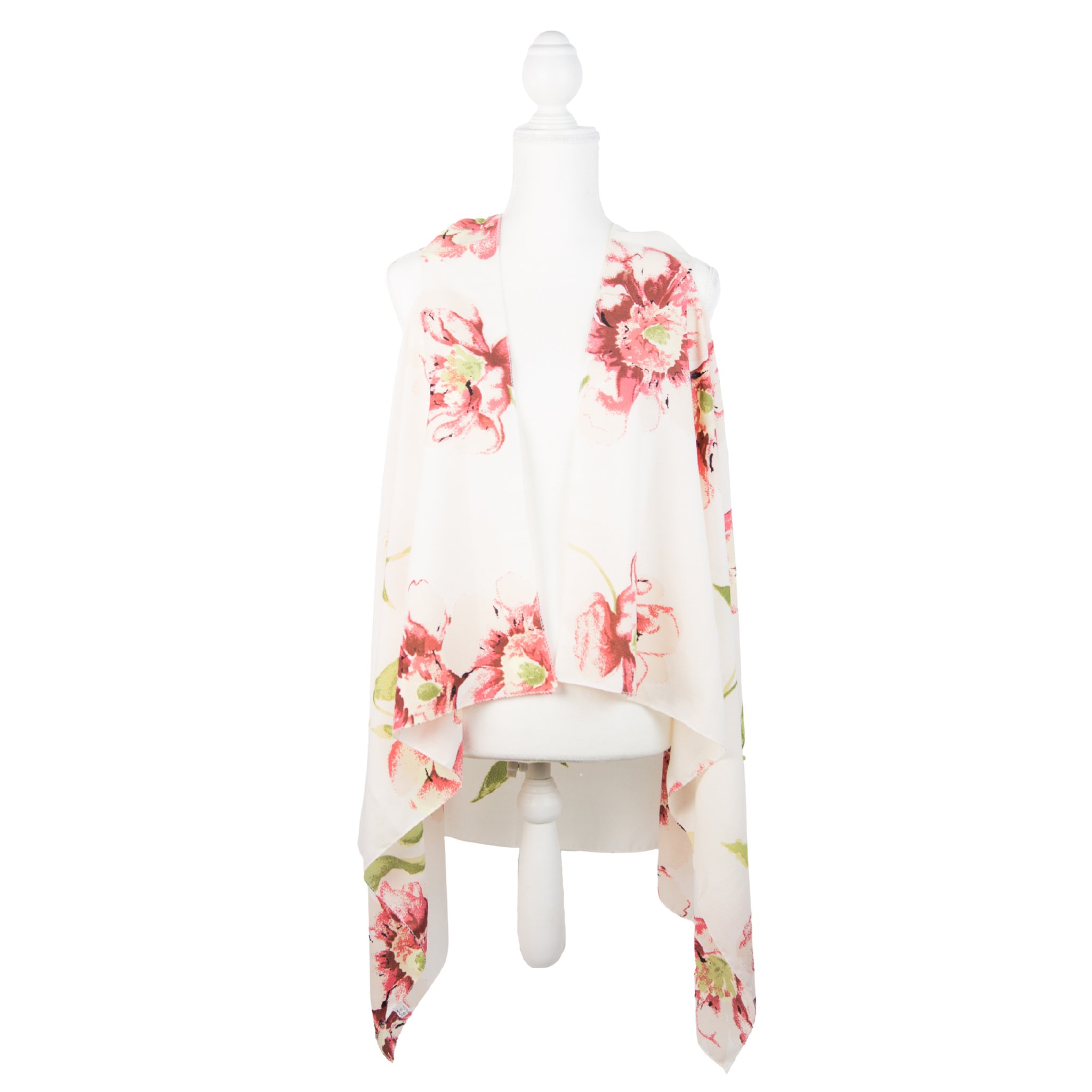 Spring Flower Cover Up - Cream/Red