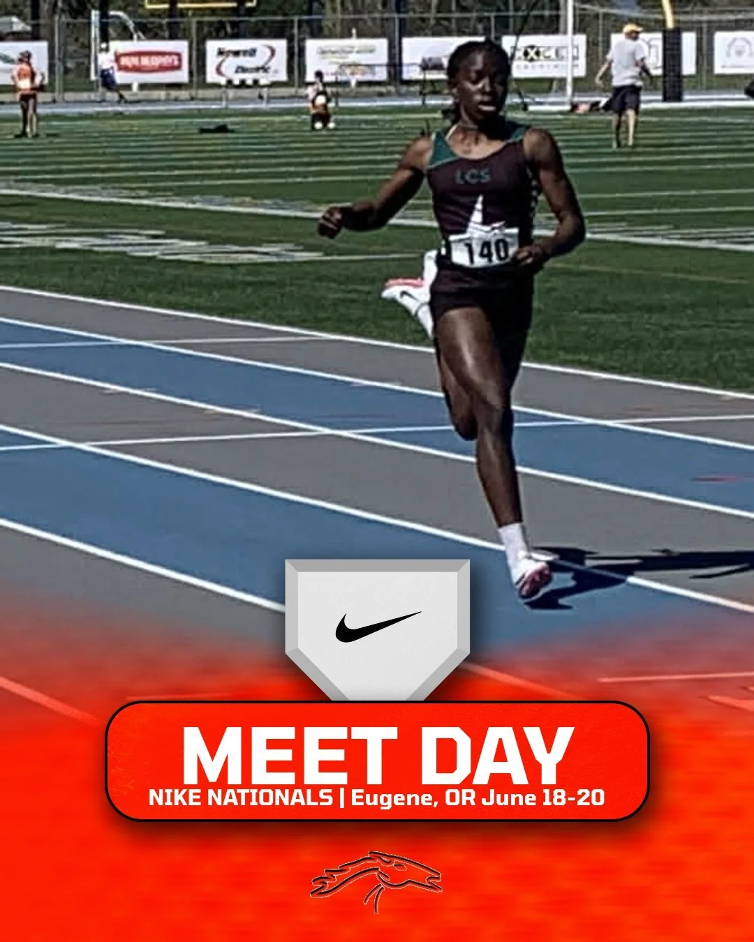 Chloe Agbebaku will compete Saturday, June 21st  in Eugene at Nike Nationals in the Championship 400m. 1:17pm