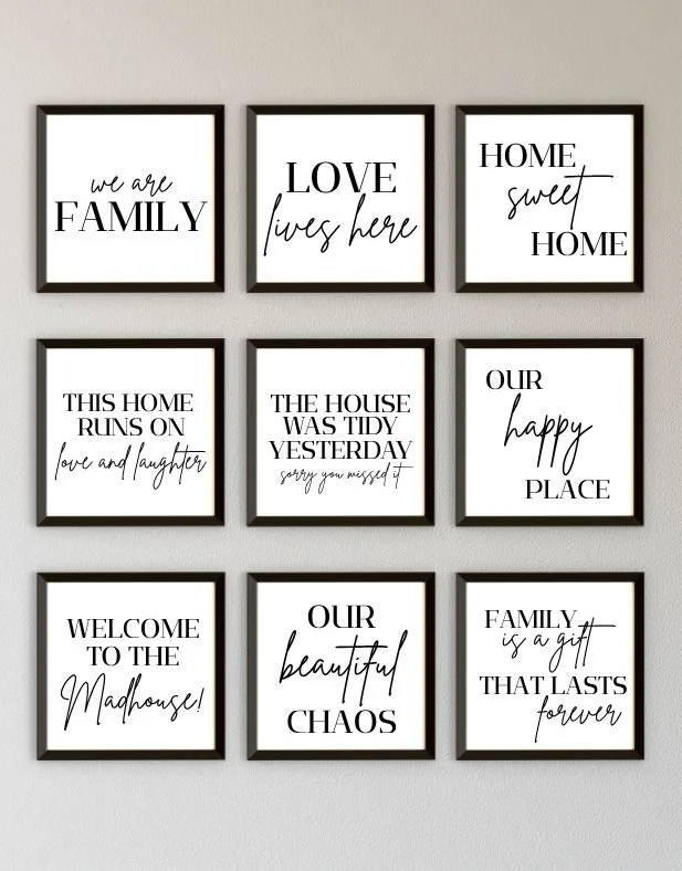 Family Quote Wall Art Set