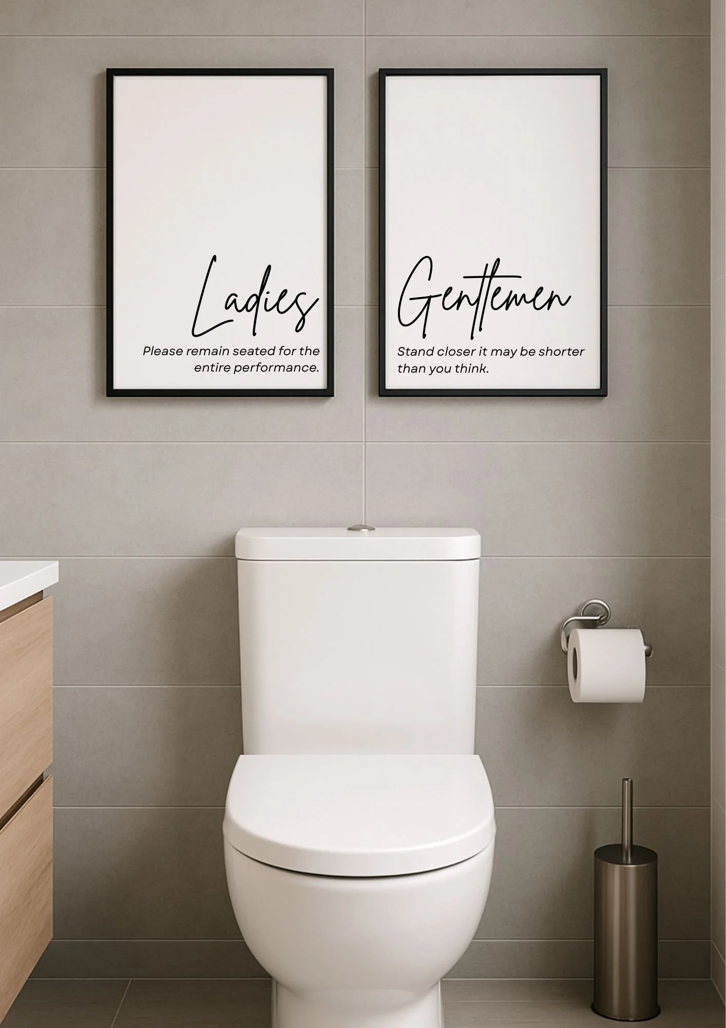 Ladies & Gentlemen Funny Bathroom Print