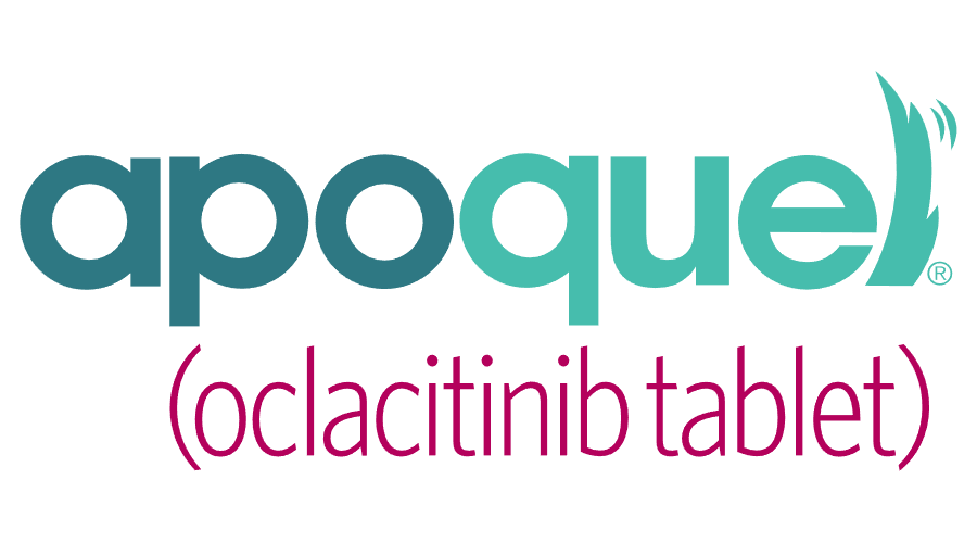 Packaging label for Apquel, an oclacitinib tablet, with brand name and medication type.