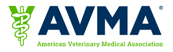 AVMA logo with a green caduceus and blue text