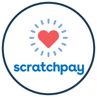 ScratchPay logo featuring a red heart with blue accents and the word 'scratchpay' beneath it.