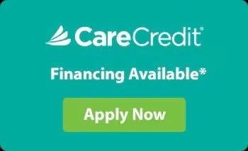 CareCredit logo with text 'Financing Available' and a green 'Apply Now' button