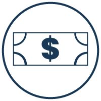 Illustration of a dollar bill with a dollar sign in the center.