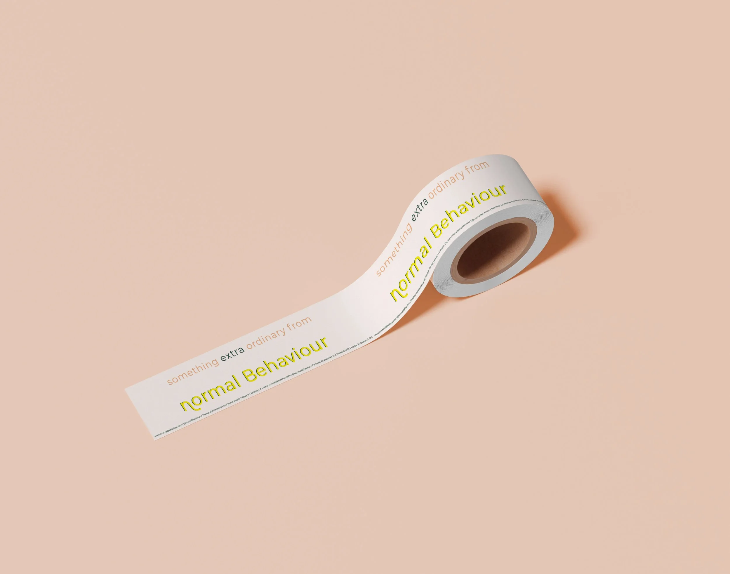 light colored water activated packing tape with normal Behaviour design on