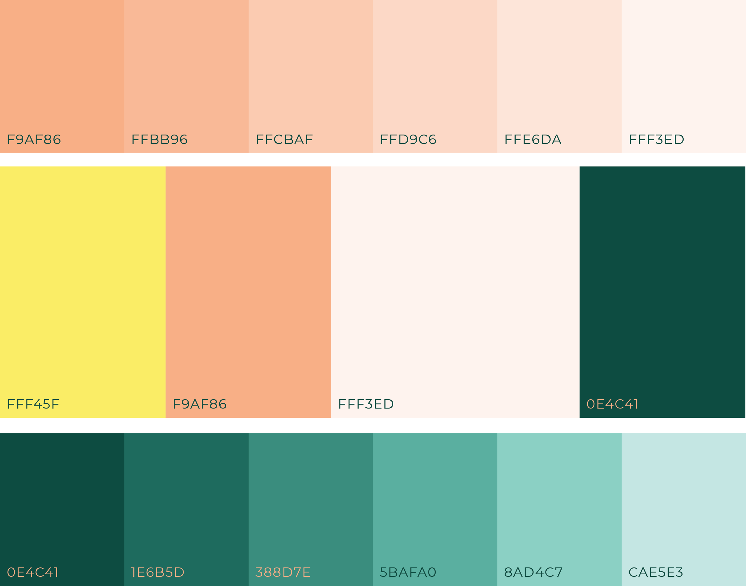 Image of the normal Behaviour palette in peaches, greens, and yellow
