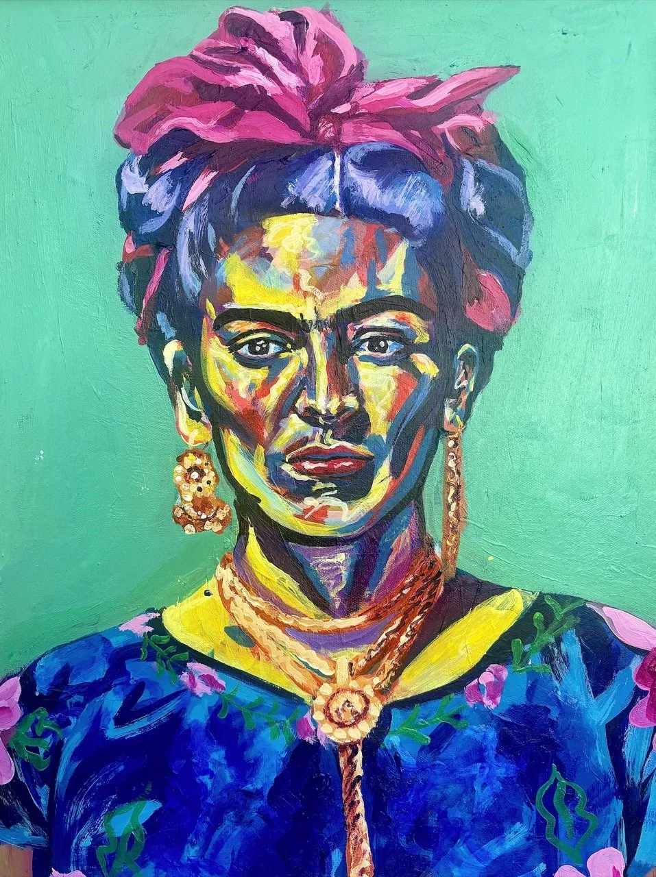 "Frida Kahlo", Acrylic on Canvas, 16 X 20, 2025