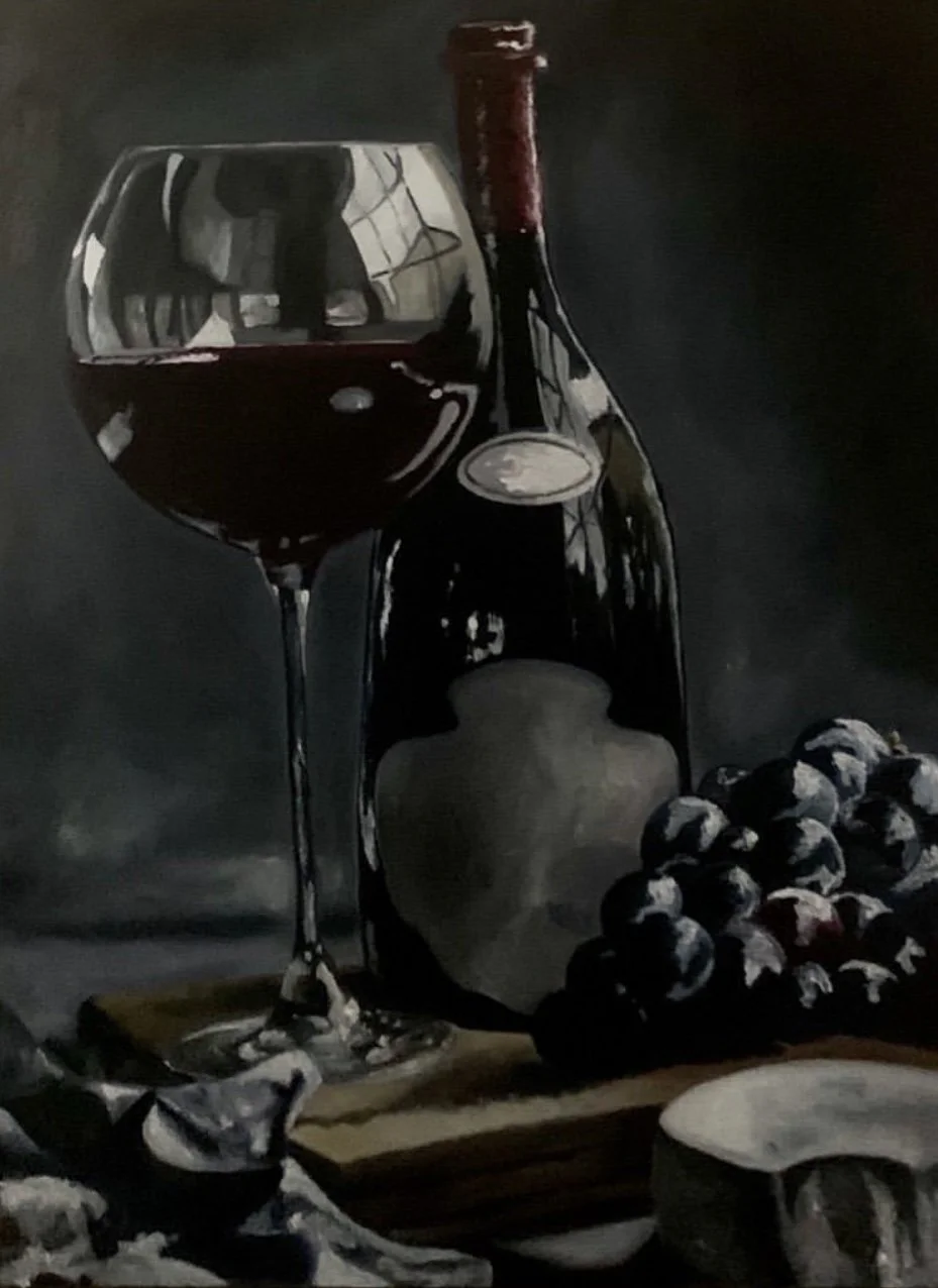 "Feelin' Wine", Oil on Canvas, 30 x 40, 2020