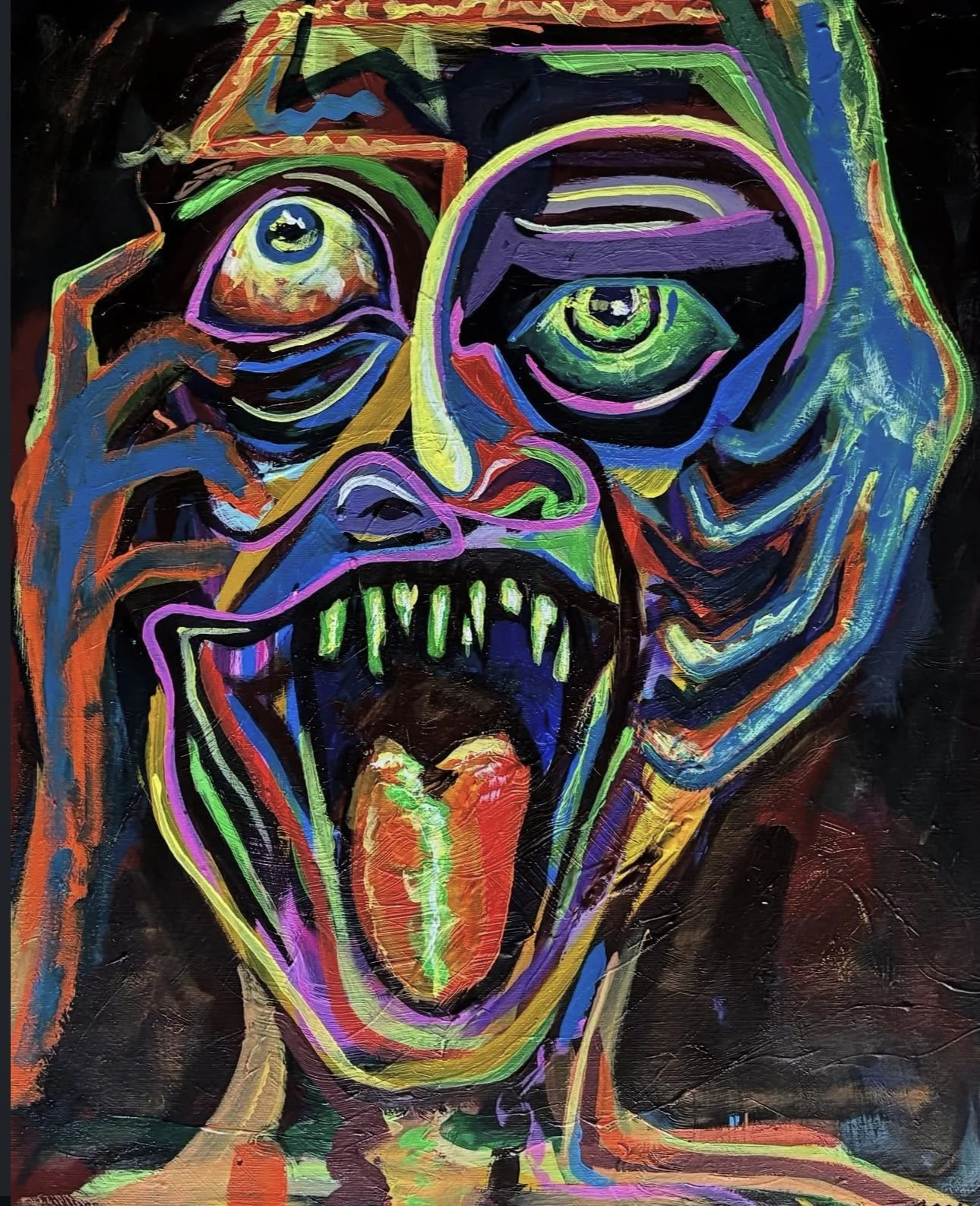 "Creature" Acrylic on Canvas, 16 x 20, 2025