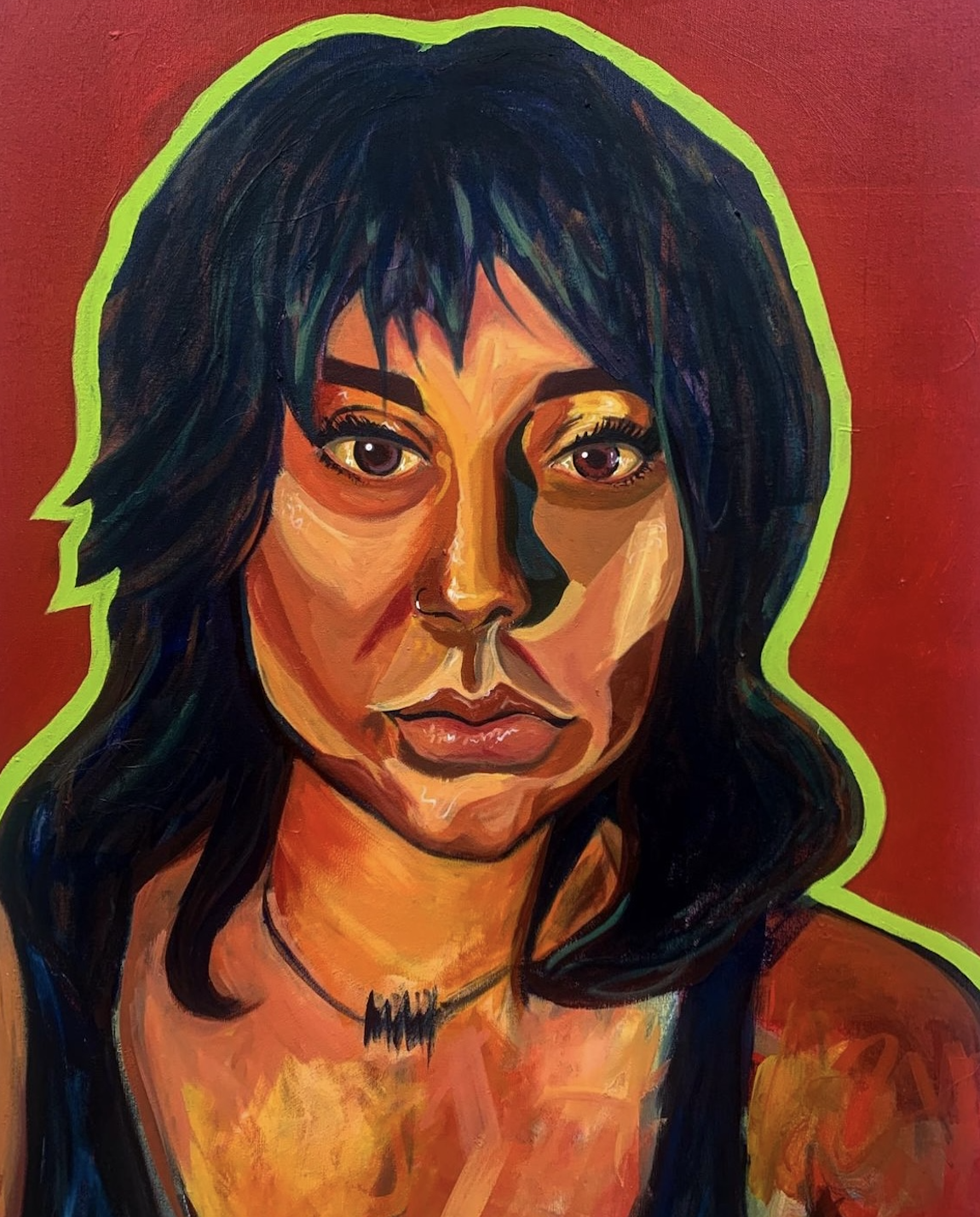 "Self Portrait", Acrylic on Canvas, 24 x 36, 2021