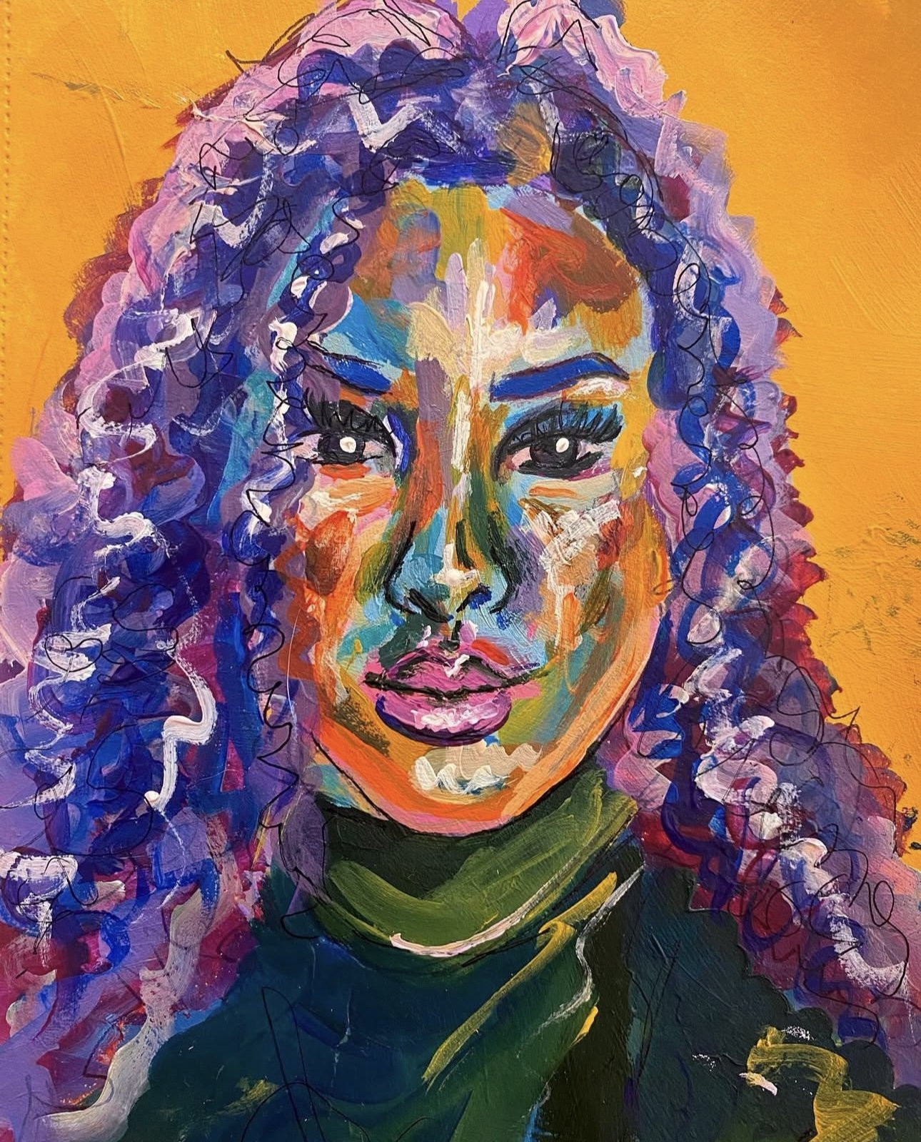 "Daelyn", Acrylic on Paper, 5 x 7, 2024