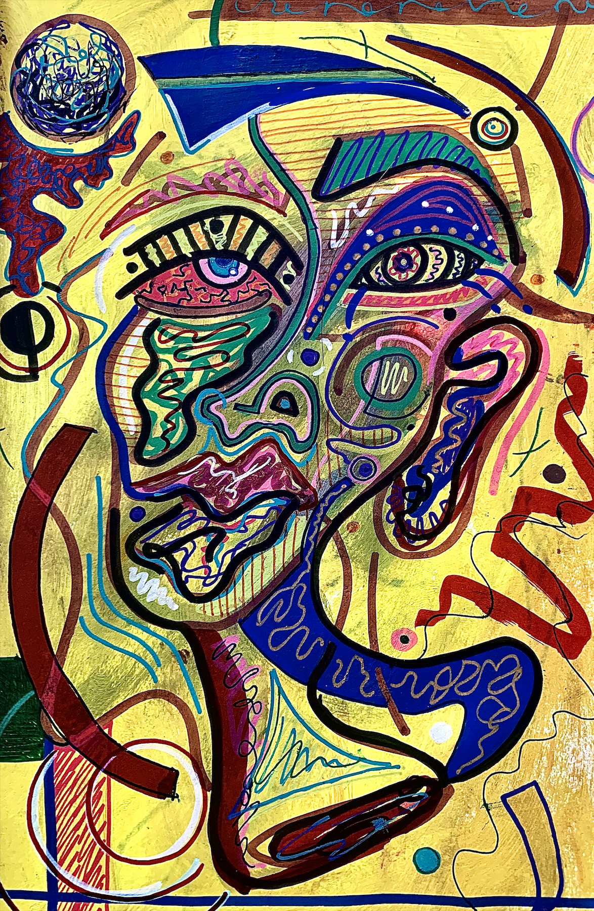 "Element", Acrylic on Paper, 5 x 7, 2022