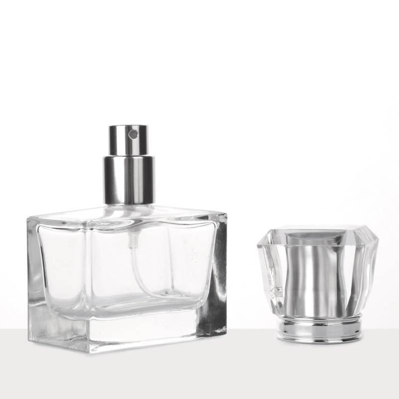 30ml Rectangle Clear Glass Refillable Perfume Bottle