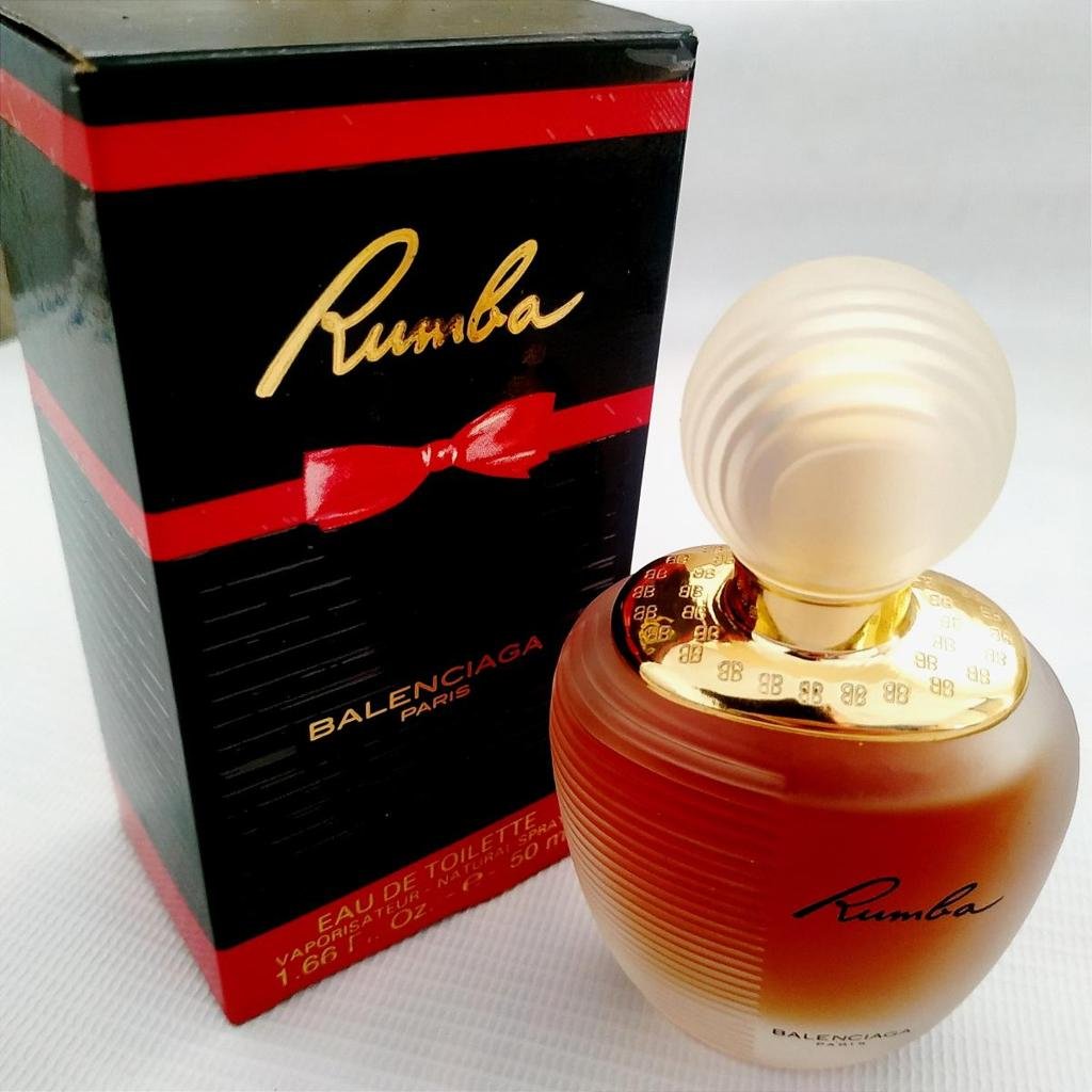 Vintage 1980s Balenciaga Rumba Perfume – 1 oz (30 ml) with Original Box (55% Full)