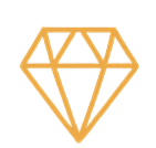 Gold diamond icon on a white background