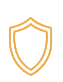Gold shield outline icon