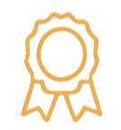 Gold medal with ribbon