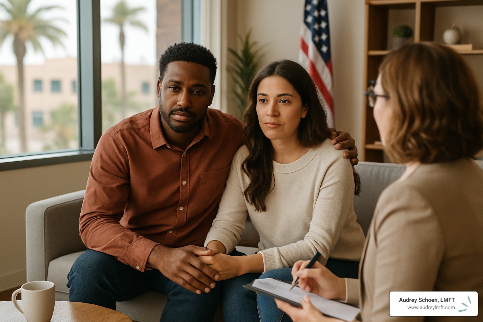couple in therapy session - marriage counseling california