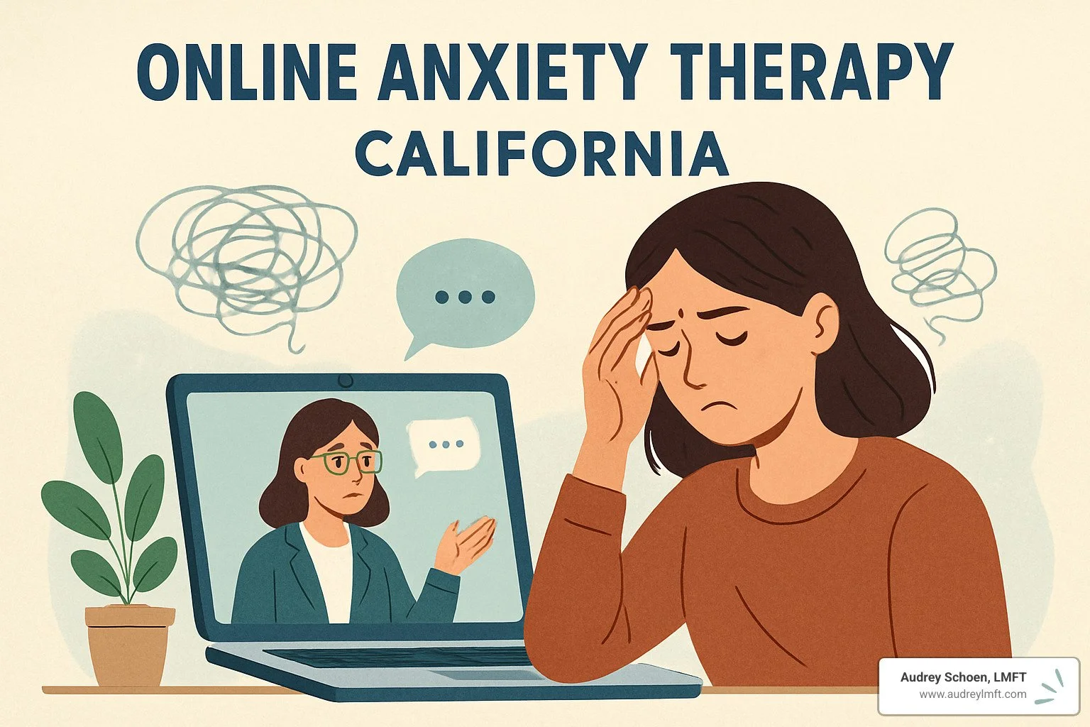 therapist profiles on computer screen - online anxiety therapy california