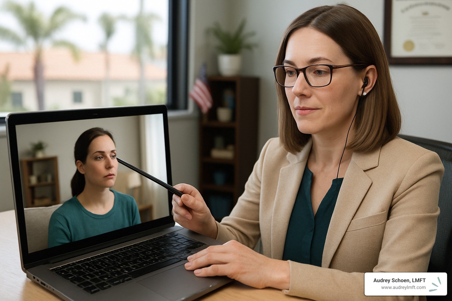 Brainspotting therapy session - online therapy California