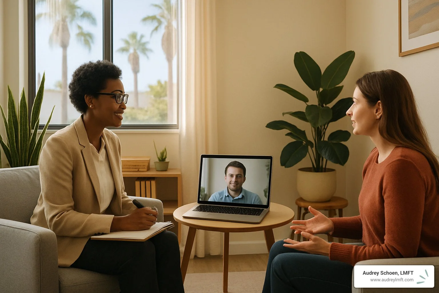 hybrid therapy session - online therapy california