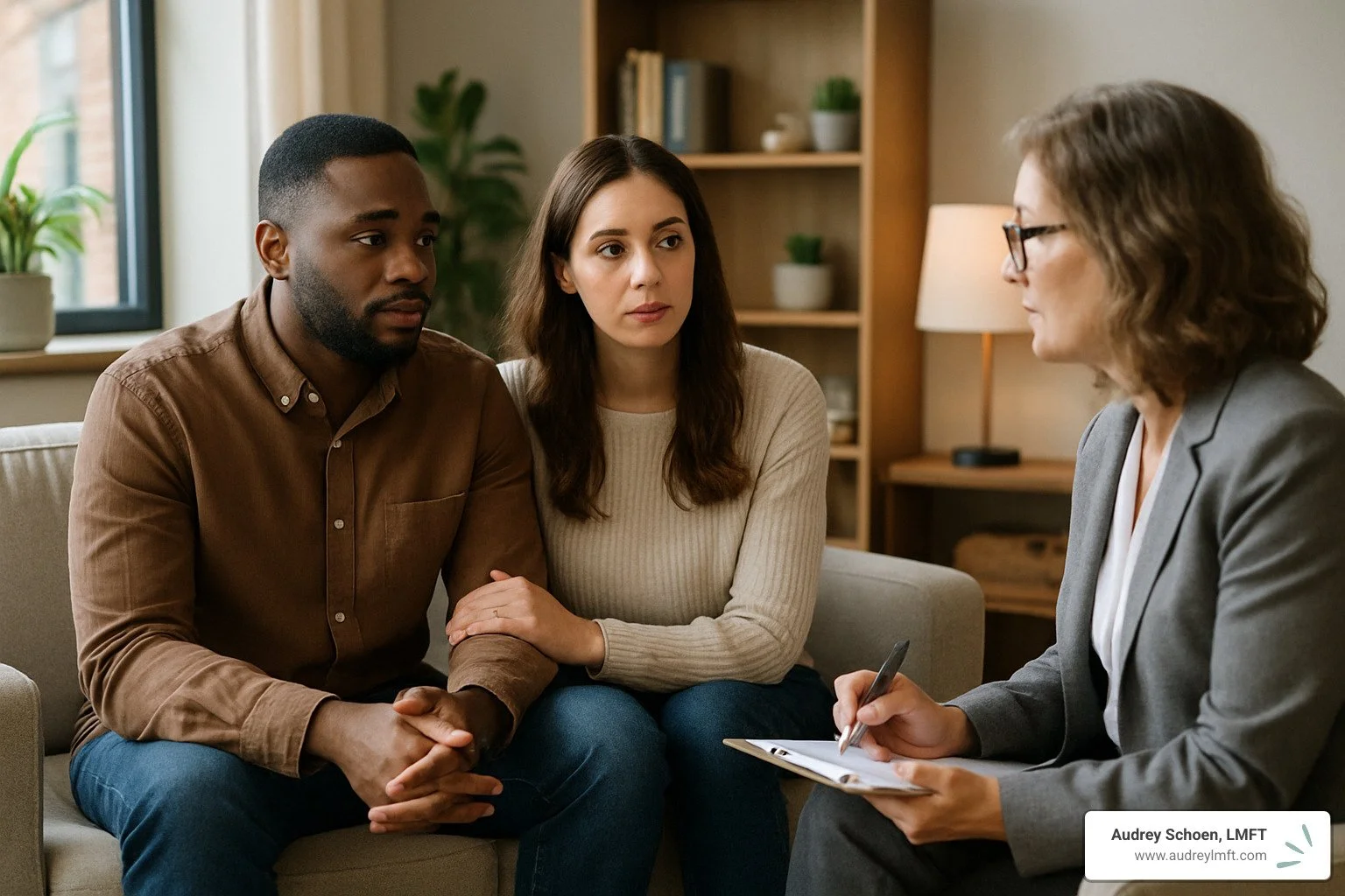 couple in therapy session - what is relational life therapy