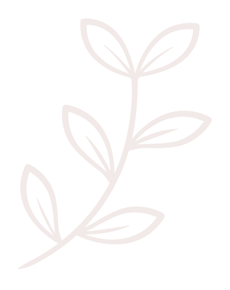 White outline of a leafy branch against a black background.