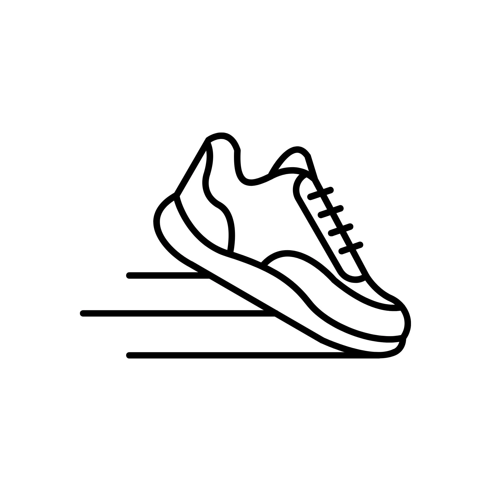 Chaussure de running en action.